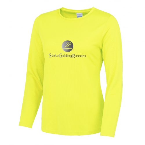 Stoke Golding Runners Hi-Viz Ladies Fit Long Sleeve T-Shirt